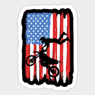 American Flag Motocross Graphic Sticker